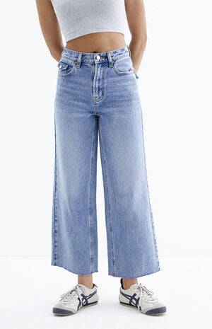 Nora Cropped Wide Leg Jeans Medium Indigo