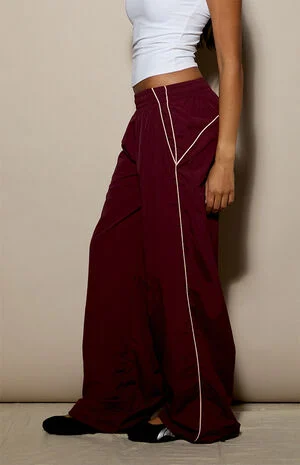 Nylon Baggy Track Pants image number 3