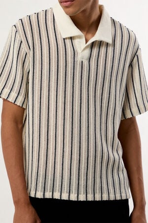 Striped Knit Polo Shirt image number 2