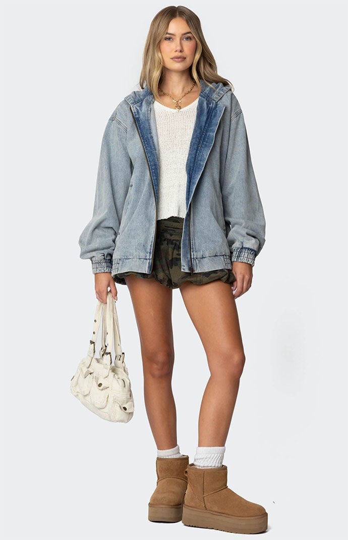 【DISCERNMENT】Elder Washed Denim Hood Anorak HADA All-Season Anorak