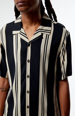 Black Striped Camp Shirt image number 2