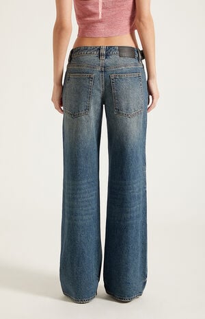 Casey Low Rise Baggy Jeans Belt Tab Dark Blue image number 4