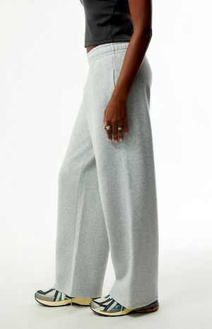 Heather Grey Ultra Soft Fleece Baggy Sweatpants image number 3