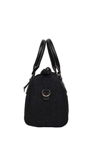 Black Denim Heritage Satchel Bag image number 5