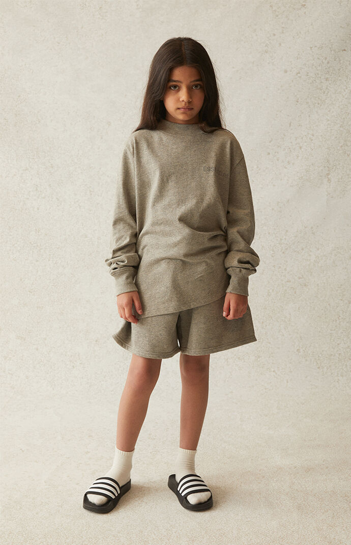 Essentials Heather Oatmeal Long Sleeve T-Shirt