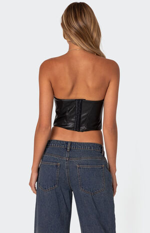 Aberdeen Faux Leather Cupped Corset image number 5