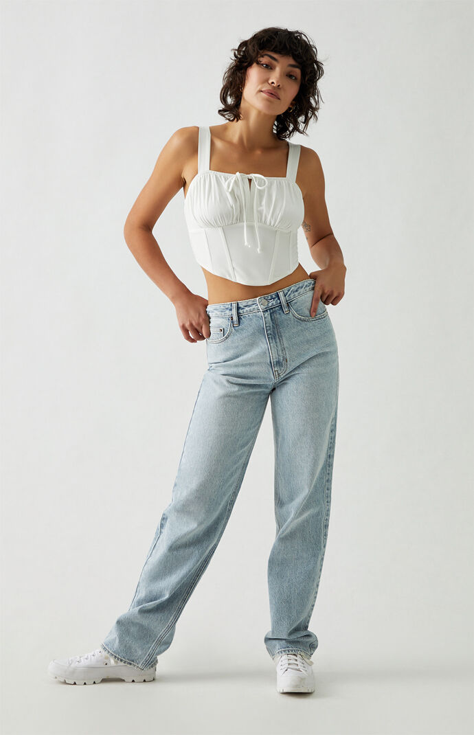 Tie Front Bustier Tank Top
