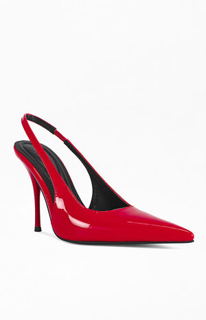 Women's Sylva Red Slingback Stiletto Pumps image number 2