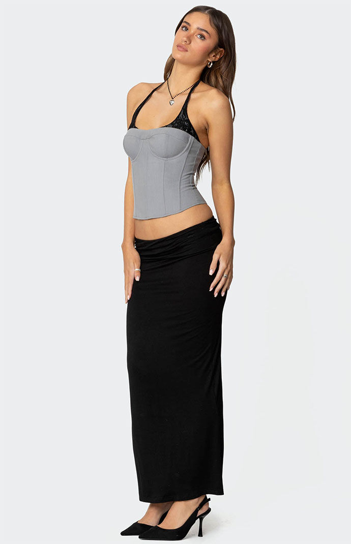 Edikted Jara Layered Lace Halter Corset | PacSun