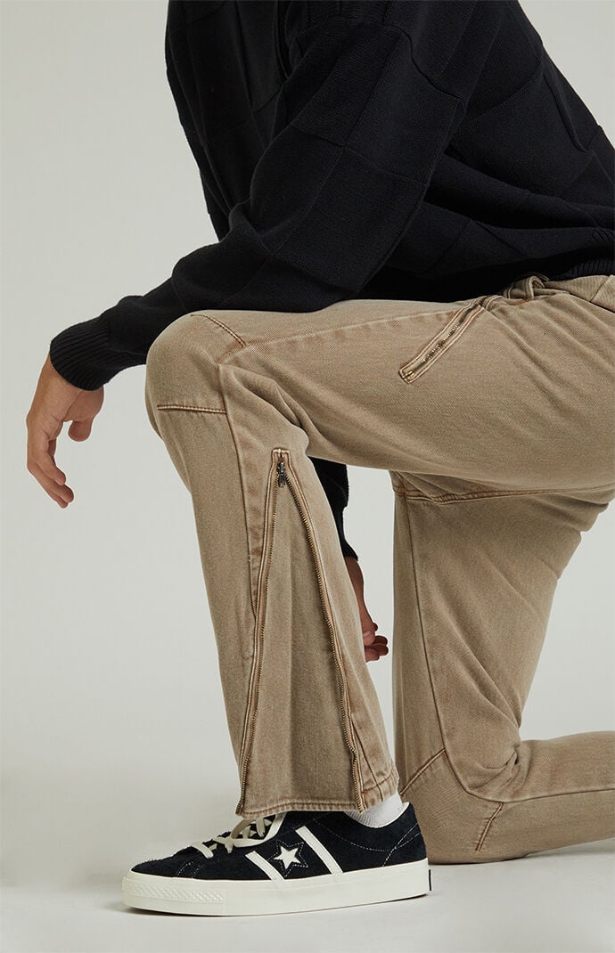 PacSun Brown Zipper Slim Cargo Pants PacSun