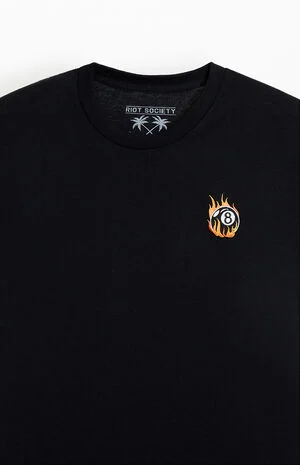 Flame 8 Ball Embroidered T-Shirt image number 2
