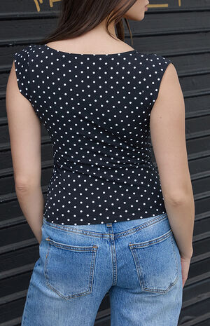 Black Amara Polka Dot Tank Top image number 3