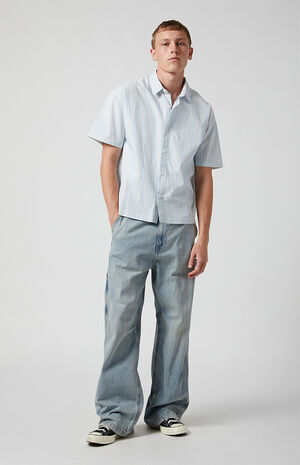 Light Indigo Slub Extreme Baggy Carpenter Jeans image number 2