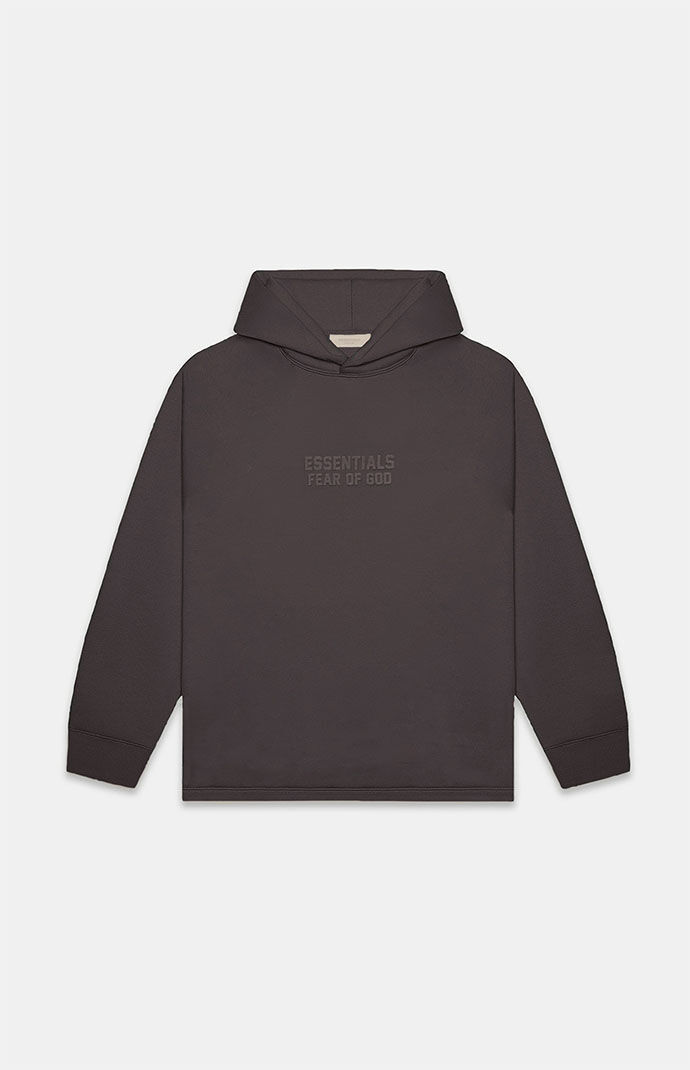 Fear of God Essentials Off Black Relaxed Hoodie PacSun