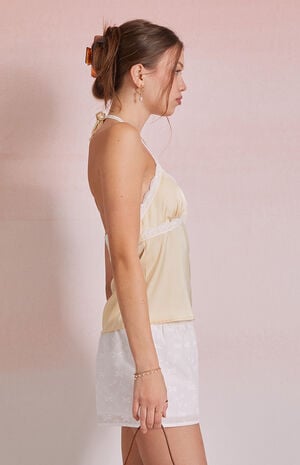 Odette Satin Lace Trim Halter Top image number 2