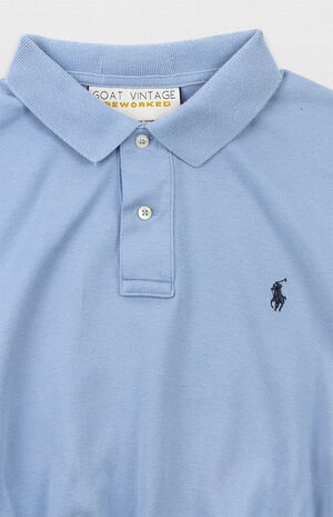 Upcycled Light Blue Polo Shirt image number 4