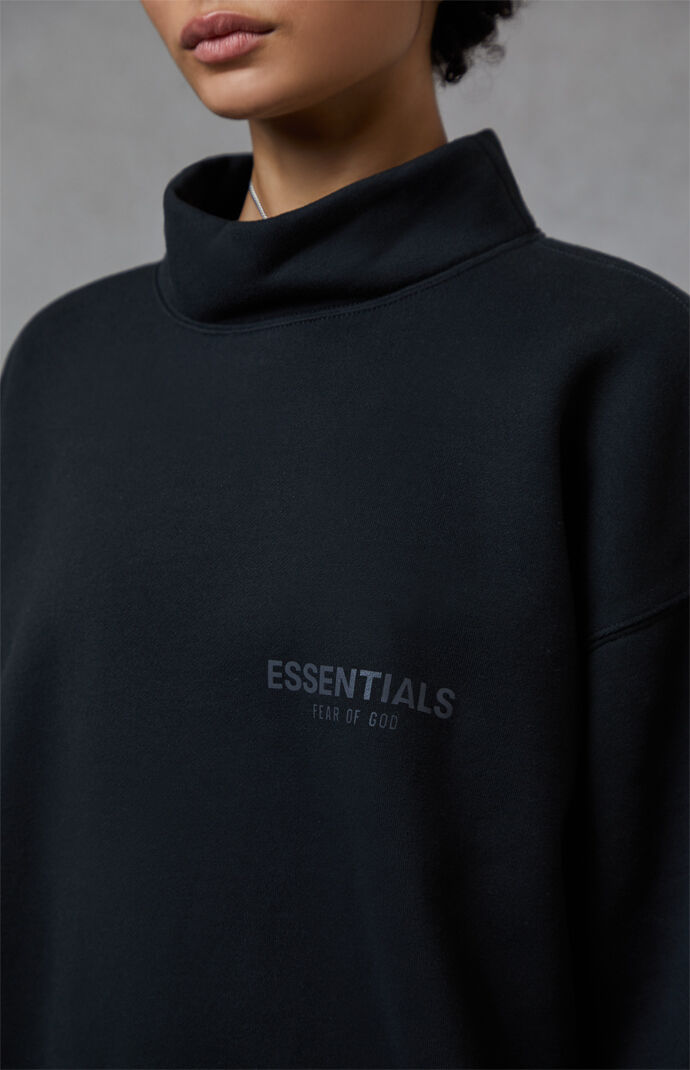 Black mock new arrivals neck sweatshirt