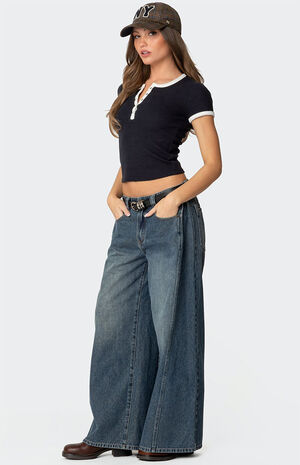 Hilla Side Split Baggy Jeans image number 4