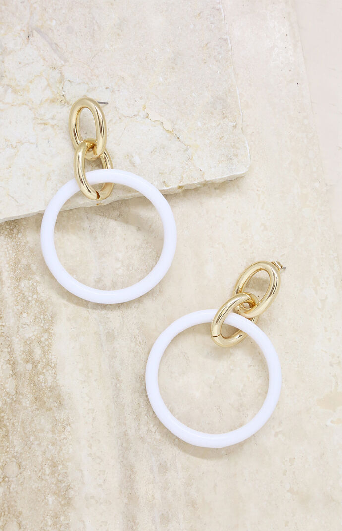White Be True Earrings