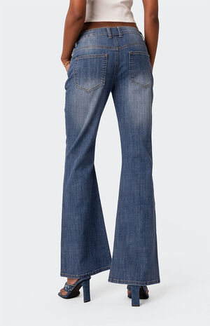 Distressed Low Rise Flared Jeans image number 4