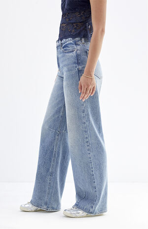 Cali Medium Indigo Dart Baggy Boyfriend Jeans image number 2