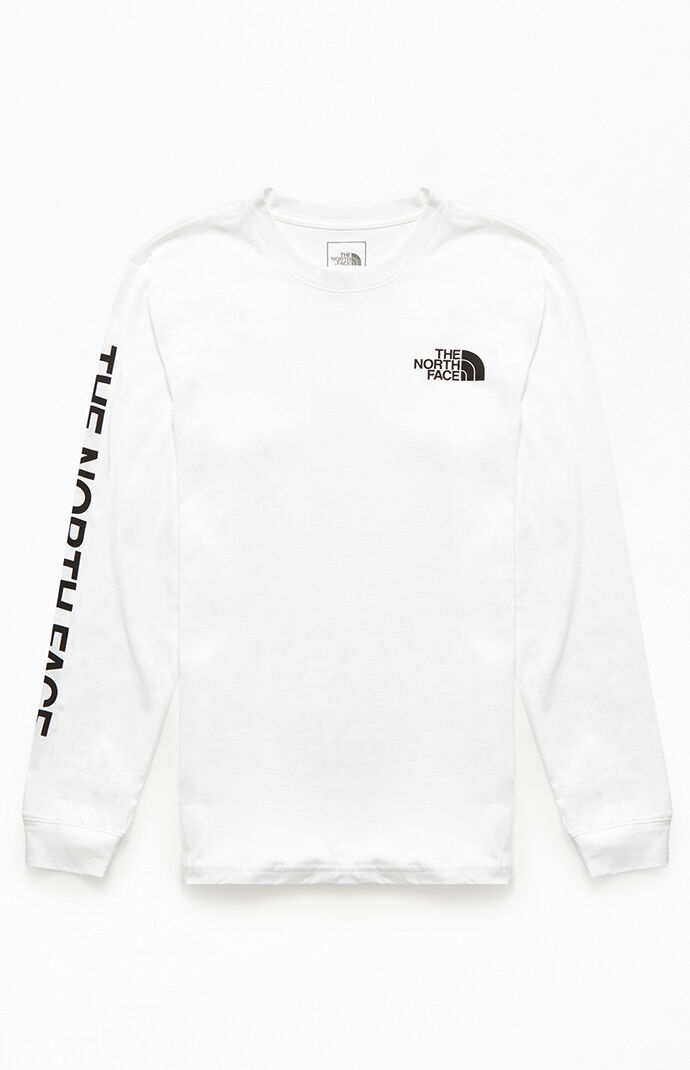 north face long sleeve t shirt white