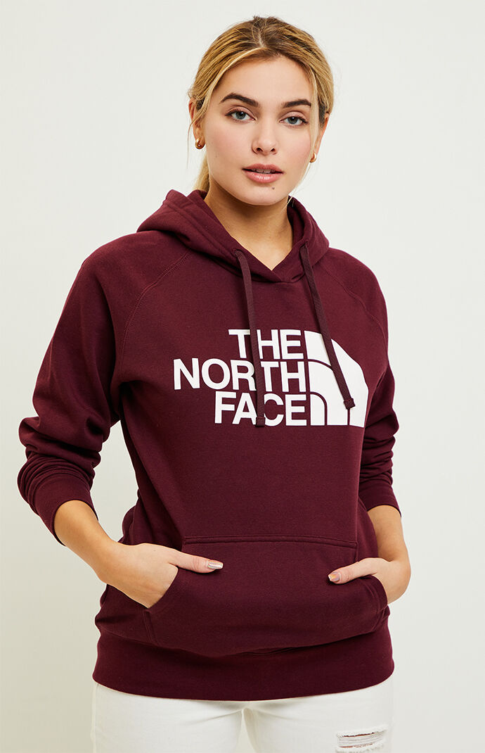 the north face burgundy hoodie