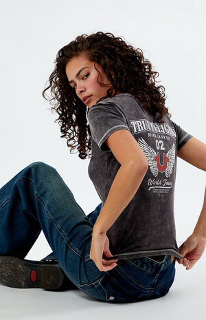 Washed Contrast Stitch T-Shirt Washed Contrast Stitch T-Shirt image number 1