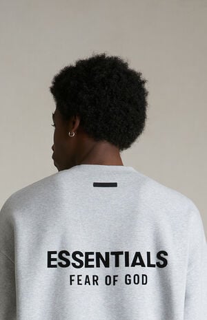 Light Heather Grey Fleece Crew Neck Sweatshirt image number 5