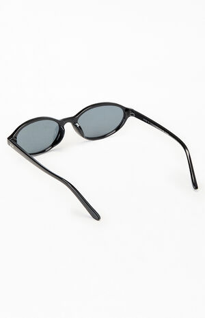 Mia Black Oval Sunglasses image number 2