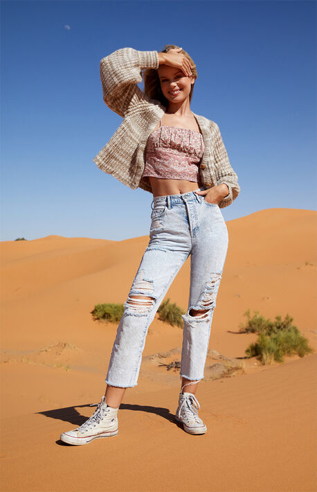 pacsun noir black high waisted straight leg jeans