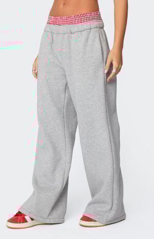 Gingham Boxer Detail Sweatpants image number 3