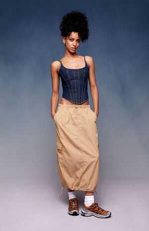 x PacSun Parachute Cargo Midi Skirt image number 1