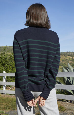 Blue & Green Thin Striped Brianna Sweater image number 3