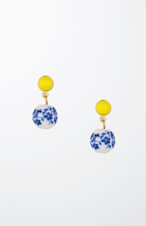 Indigo Floral Drop Earrings image number 1