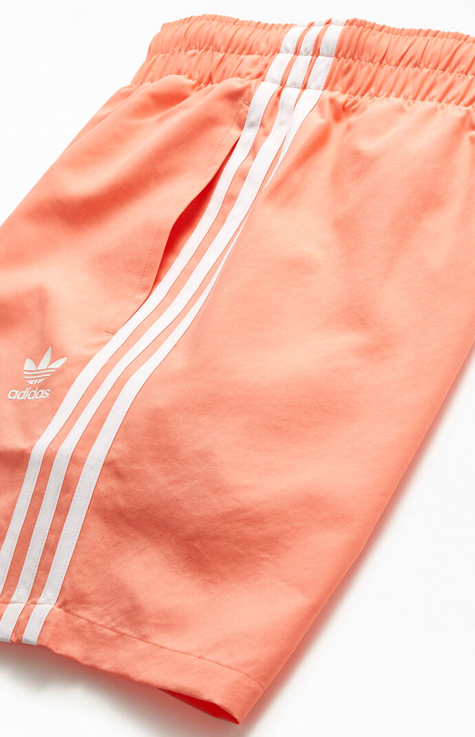 Coral 3-Stripes 16" Swim Trunks