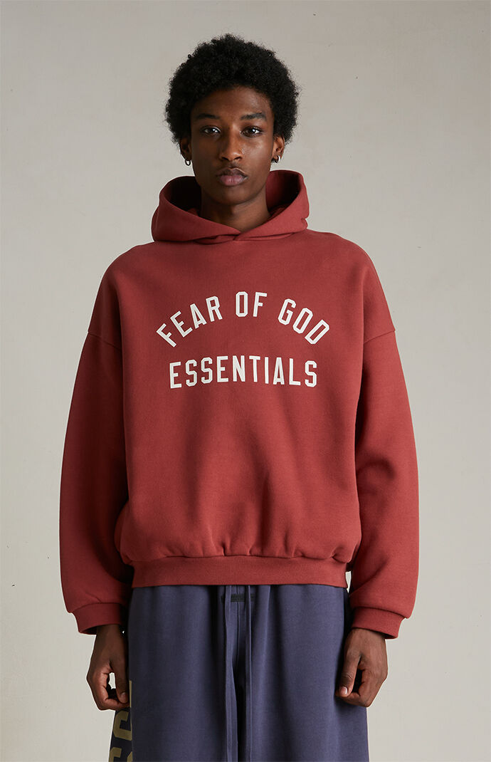 Fear of God ESSENTIALS Crimson Fleece Hoodie | Pacsun