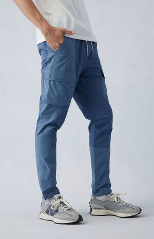 Eco Stretch Nylon Blue Slim Cargo Pants image number 3