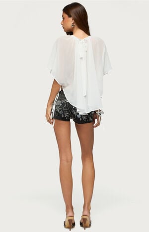 Sable Asymmetric Chiffon Top image number 4
