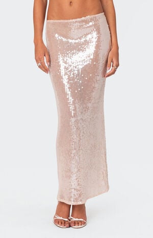 Riki Sheer Sequin Maxi Skirt image number 2