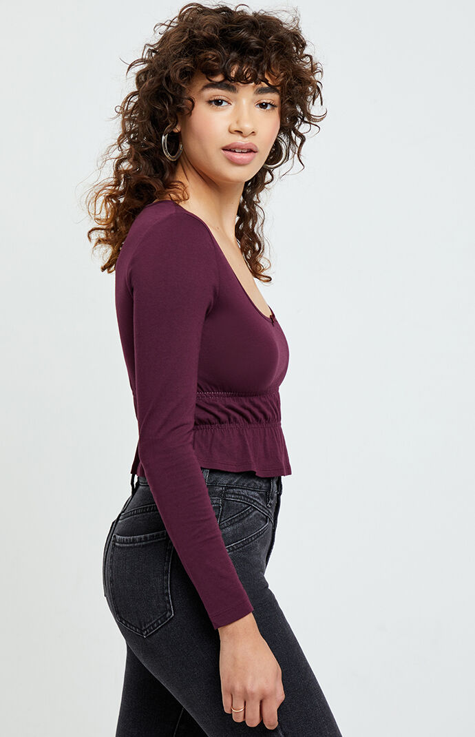 Lexie Peplum Long Sleeve Top