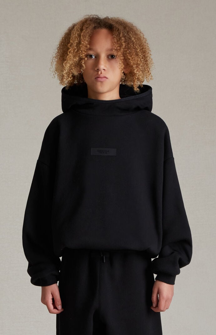 피오갓 에센셜 Fear of God Essentials Kids Jet Black Hoodie