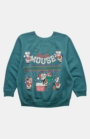 80s Santa Mouse Crew Neck Sweatshirt image number 1