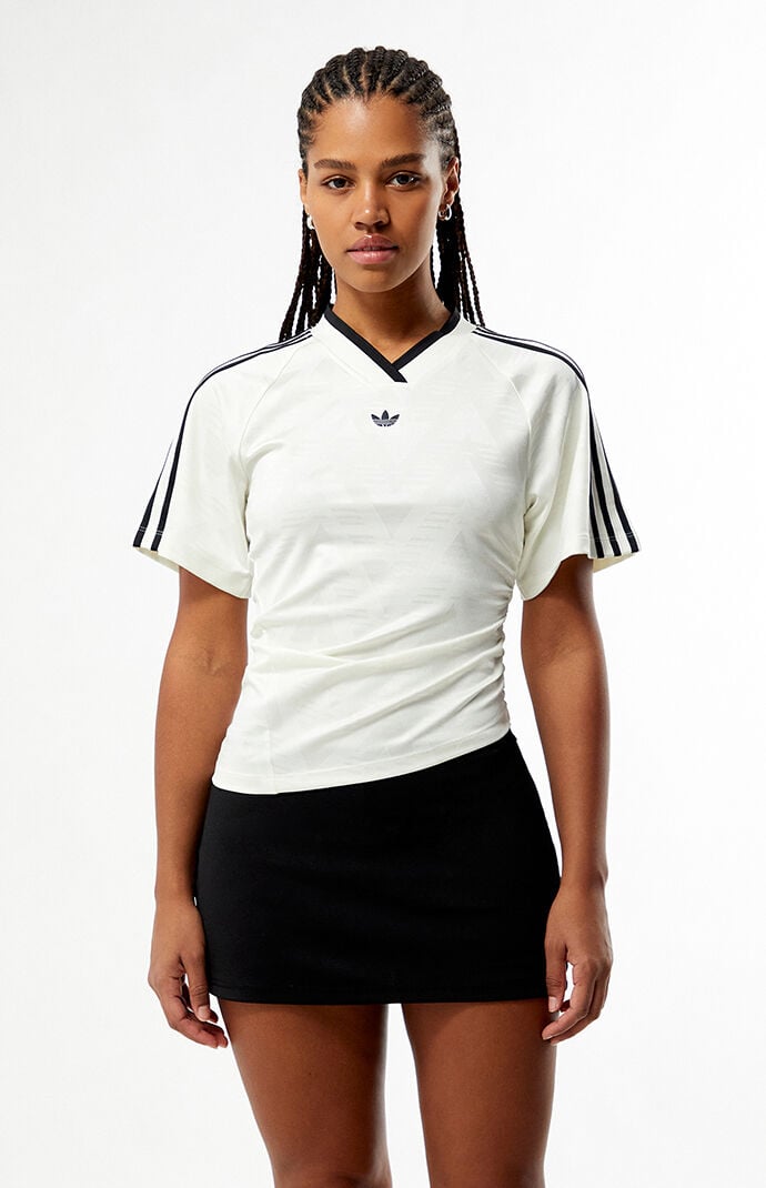 adidas Ruched Short Sleeve Football Jersey