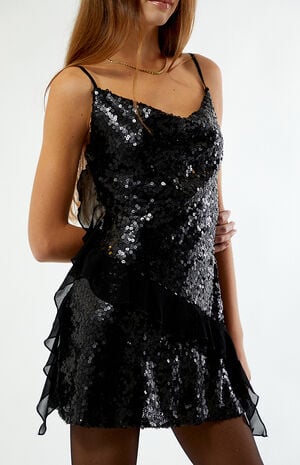 Jasmine Ruffle Sequin Mini Dress image number 3