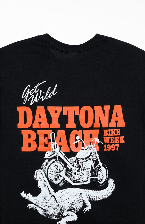T-shirt Biker Daytona Beach Bike Week 2007 – Maglietta Da Uomo In Cotone Nera Con Grafica Moto, Vintage Style