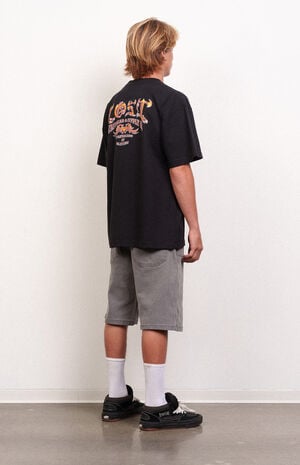 Washed Black Dropout Denim Jorts image number 6