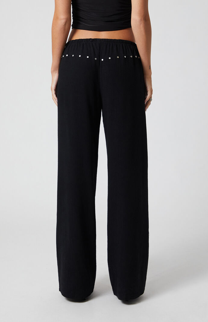Third Charm Linen Studded Low Rise Baggy Pants | PacSun