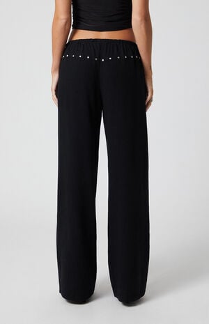 Linen Studded Low Rise Baggy Pants image number 5