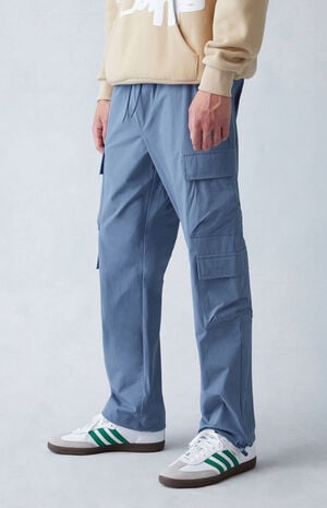 Performance Stretch Blue Straight Cargo Pants image number 3
